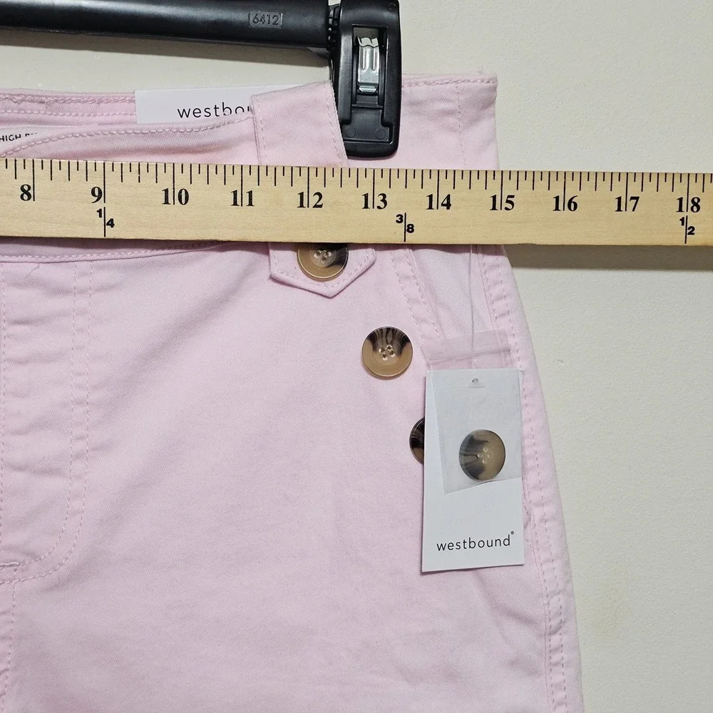 Westbound Women's Shorts 6 Pink Elastic Waistband High Rise Fit 869 - Picture 2 of 7